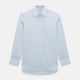 The Light Blue Mayfair Shirt by Turnbull & Asser is a men's cotton dress shirt featuring a pointed collar and button-down front, shown flat on a white background.
