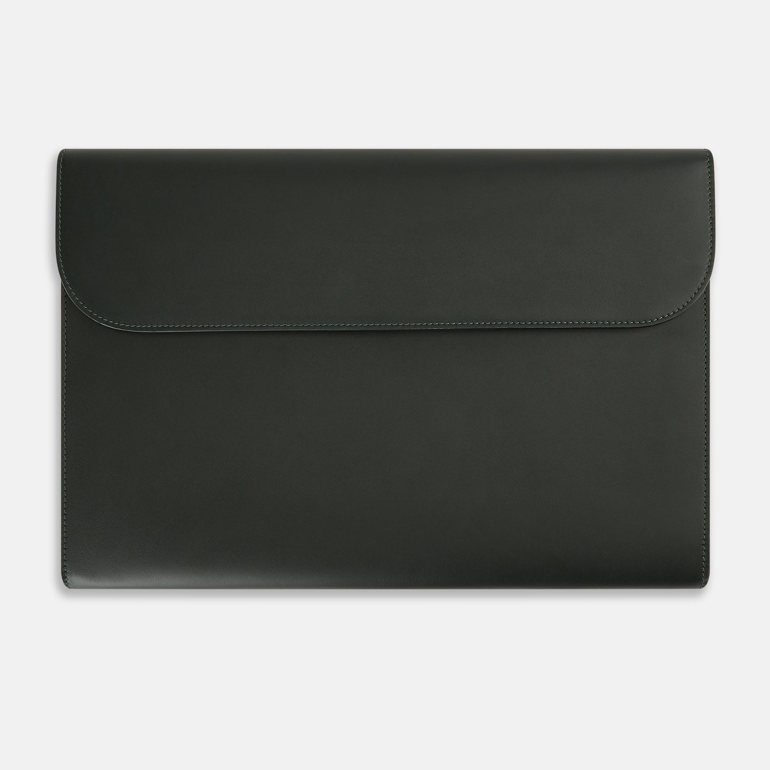 View 1 of product A stylish, forest green leather snap-fasten pouch by Turnbull & Asser is pictured against a plain white background.
