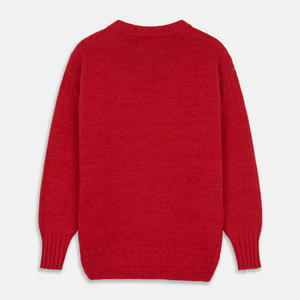 Red Lewis Guernsey Knitted Jumper Image 5