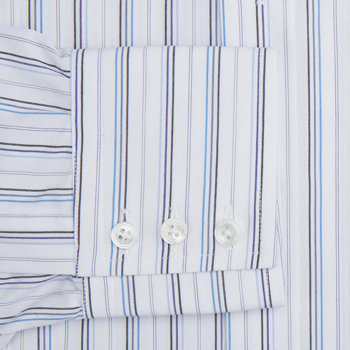 Blue Fine Multi Pinstripe Mayfair Shirt Image 2