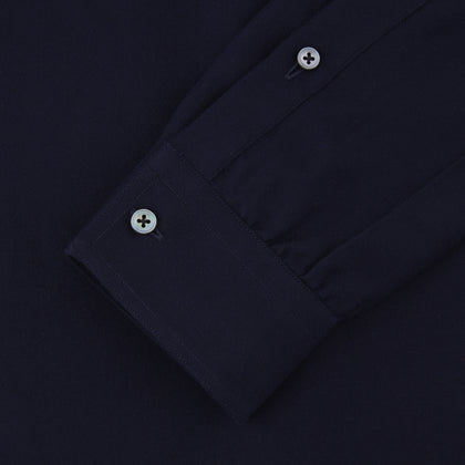 Navy Cashmere Cotton Shirt Image 1