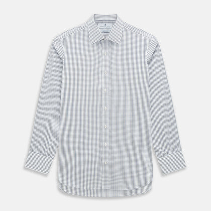 Blue and Coffee Tattersall Check Mayfair Shirt