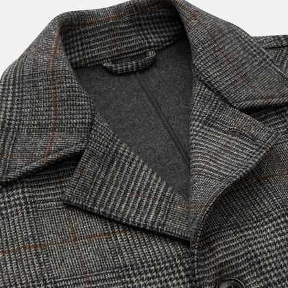 Grey Multi Check Wool Bernard Car Coat Image 1
