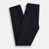 View 6 of product A pair of Midnight Blue Wool Henry Trousers by Turnbull & Asser, with a button closure and straight legs, shown against a plain white background.
