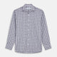 The Turnbull & Asser Grey Multi Check Cotton Tailored Fit Shelton Shirt is neatly laid flat on a white background.