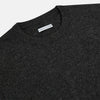 View 2 of product The Turnbull & Asser Dark Grey Cashmere Round Neck Jumper features a classic, plain long-sleeve design and is displayed on a white background.