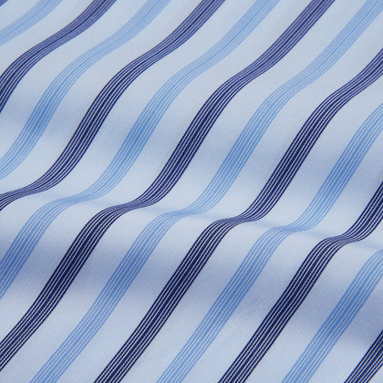 Pale Blue Multi Stripe Cotton Regular Fit Whitby Shirt Image 3