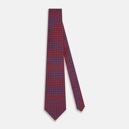 Red and Purple Miniature Paisley Silk Tie Image 1