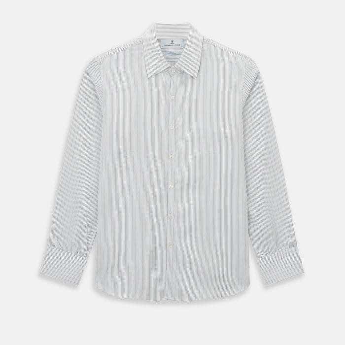 Grey and Blue Pinstripe Westminster Shirt