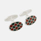 Turnbull & Asser’s Forest Green and Burgundy Checkered Oval Enamel Chain Cufflinks showcase masculine elegance with their sophisticated pattern and refined silver finish.