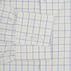 View 4 of product The Turnbull & Asser Yellow Overlay Grid Check Mayfair Shirt is a long-sleeve, button-down shirt made from soft organic cotton, featuring a yellow grid check pattern and shown laid flat on a white background.