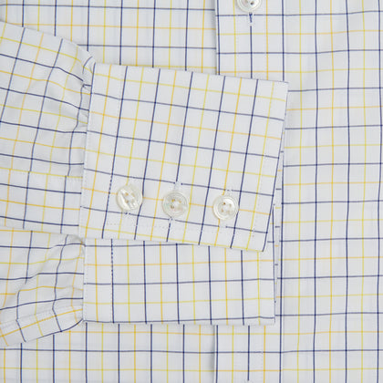 Yellow Overlay Grid Check Mayfair Shirt Image 3