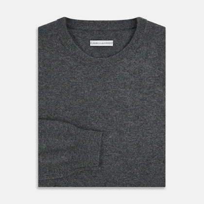 Charcoal Grey Cashmere Round Neck Jumper Image 3