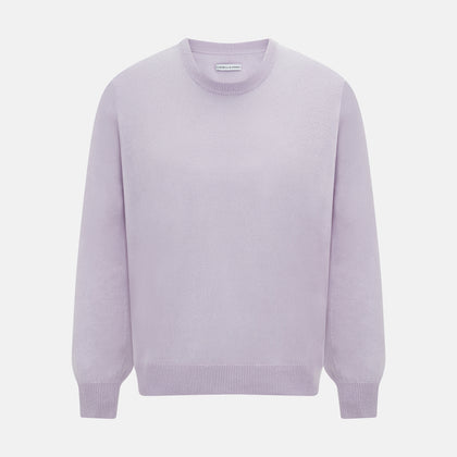 Lilac Cashmere Round Neck Jumper Image 9