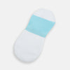 View 3 of product A single Turnbull & Asser White No-Show Sock, low-cut with a light blue front and white heel, displayed against a plain white background.