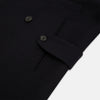 View 4 of product The Turnbull & Asser Navy Wellington Double-Breasted Caban Coat features wide lapels, six front buttons, a chest pocket, and two side pockets with buttoned flaps—ideal for polished formal wear.