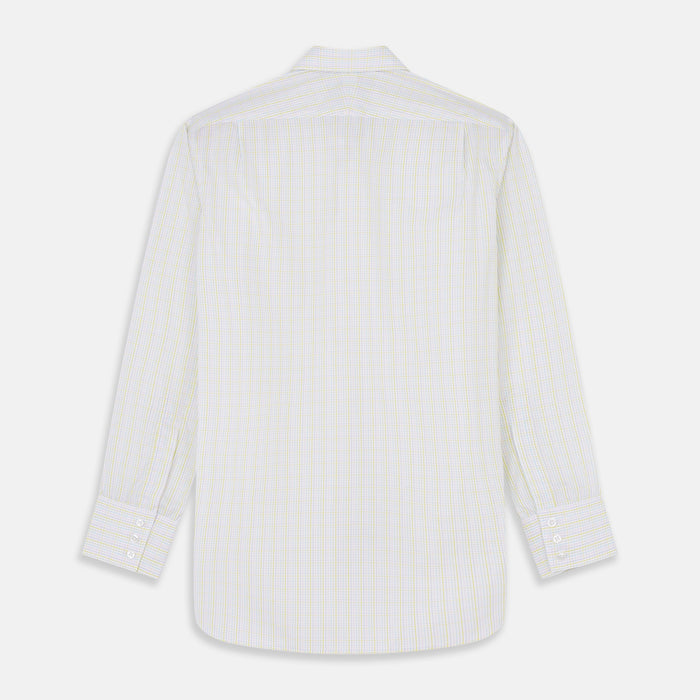 Yellow Multi Check Cotton Regular Fit Mayfair Shirt Image 4