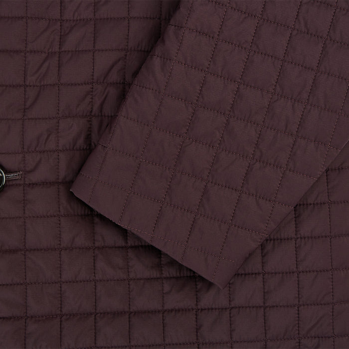 Fulham Burgundy Single-Breasted Quilted Blazer Image 3
