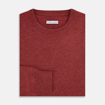 Crimson Red Cashmere Round Neck Jumper Image 3