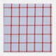 The Turnbull & Asser Hand Rolled Red Windowpane Check Handkerchief features a light blue and white gingham base with red checks—perfect as a gentleman's pocket square for a refined, classic touch.