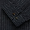 View 7 of product The Navy Tailored Pinstriped Shirt Jacket by Turnbull & Asser is a smart-casual, lightweight cotton-linen piece with long sleeves, a collar, left chest pocket, and front buttons for easy style.