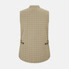 View 3 of product The Turnbull & Asser Sand Double-Breasted Quilted Gilet features a sleeveless design, brown buttons, slanted chest pocket, and two zippered side pockets—perfect for modern layered dressing. Shown on a plain white background.