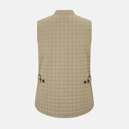 Sand Double-Breasted Quilted Gilet Image 2