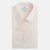 View 5 of product A plain, long-sleeve Pale Pink Mayfair Shirt by Turnbull & Asser with a T&A collar and buttoned cuffs, laid flat on a white background.