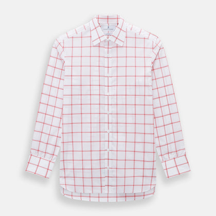 Coral Grid Check Mayfair Shirt