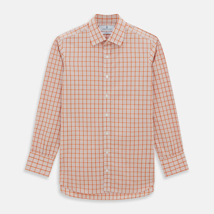 Orange Graph Overlay Check Mayfair Shirt
