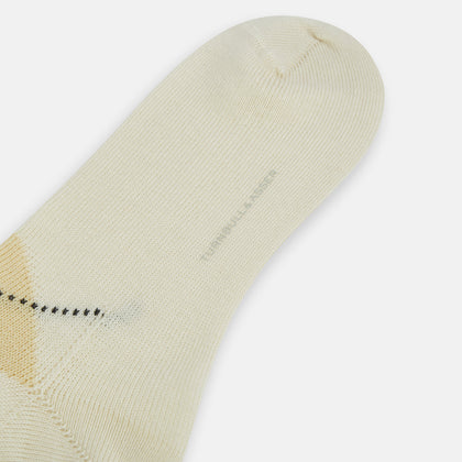 White Wool Check Mid-Length Socks Image 2