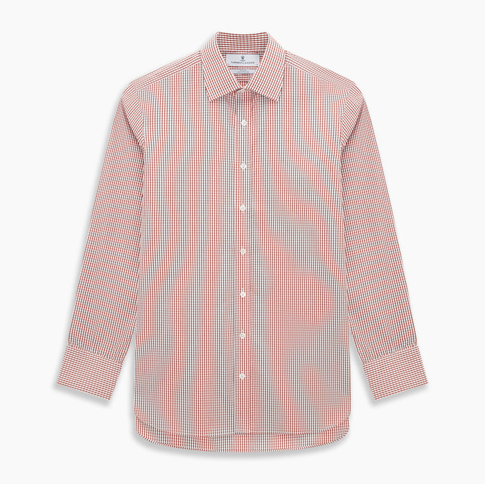 Red Micro Shadow Check Mayfair Shirt Image 6