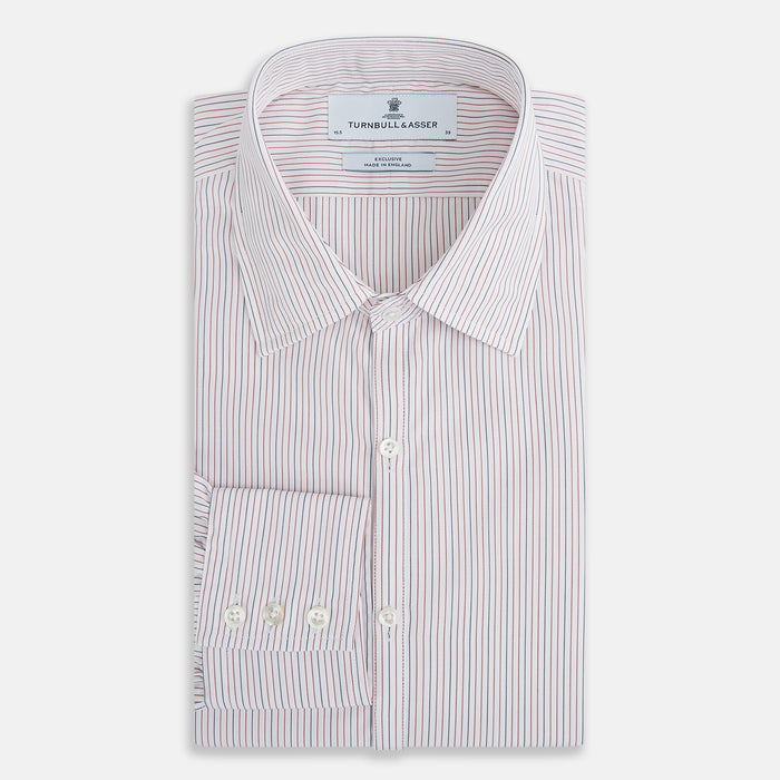 Red and Blue Ticking Stripe Westminster Shirt Image 4