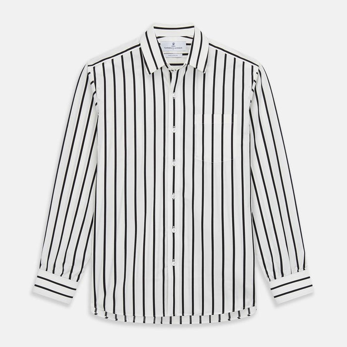Black & White Wide Stripe Cotton Fabric Image 1