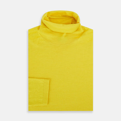 Canary Yellow Fine Merino High Neck Jumper Image 3