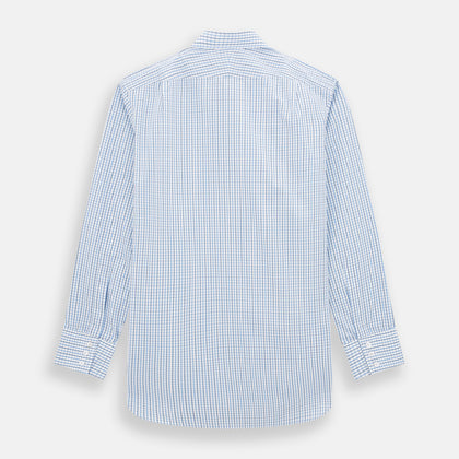 Blue and Navy Tattersall Check Mayfair Shirt Image 2
