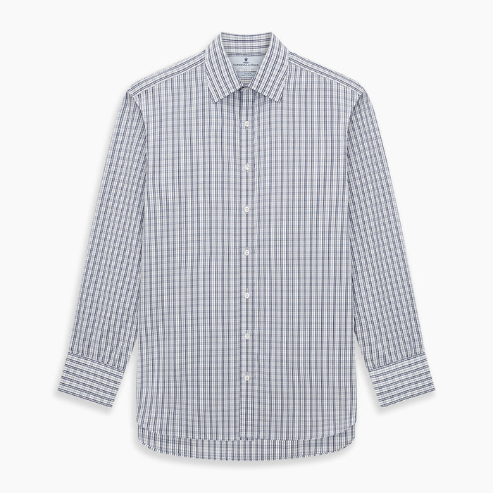 Navy Multi Check Mayfair Shirt Image 6