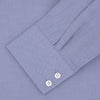 View 4 of product A Turnbull & Asser Tailored Fit Blue Royal Oxford Cotton Shirt with a Kent collar and 2-button cuffs is neatly displayed on a white background, highlighting its refined design and quality craftsmanship.