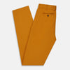 View 6 of product Turnbull & Asser Yellow James Trouser, made from Italian cotton with a matching belt, front crease, and straight fit cut, shown against a white background.