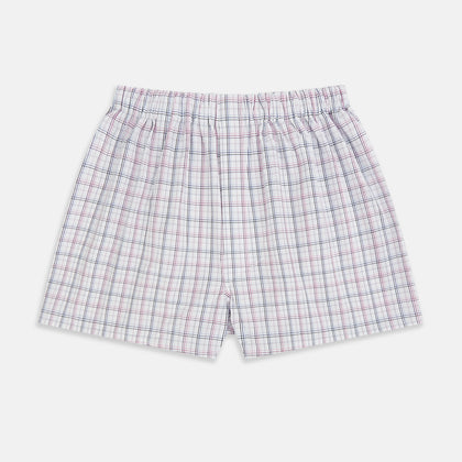 Purple and Orange Multi Graph Check Godfrey Boxer Shorts