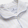 View 4 of product The Yellow Multi Stripe Cotton Quin Pyjama Set by Turnbull & Asser features a striped button-up top with chest pocket and drawstring pants—luxury sleepwear crafted from soft cotton, displayed on a white background.