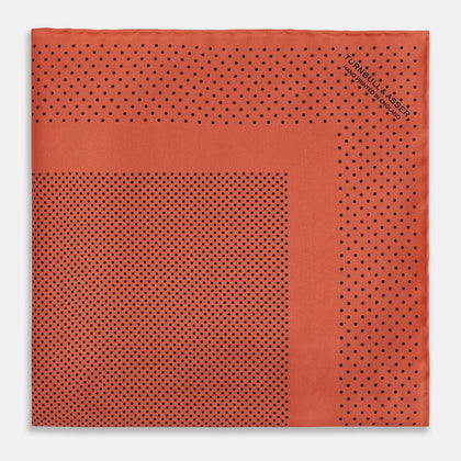 Orange Dot Silk Pocket Square Image 2