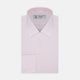 A Pink Herringbone Superfine Cotton Shirt by Turnbull & Asser, featuring a T&A collar and 3-button cuffs, is neatly folded with the inner collar label visible and white buttons, set against a plain white background.