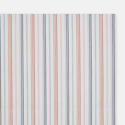Hand Rolled Orange and Blue Multi Stripe Handkerchief Image 1