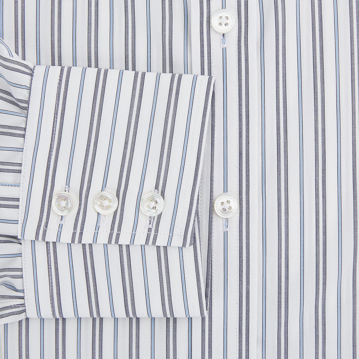 Navy Multi Stripe Mayfair Shirt Image 3