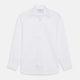 The Turnbull & Asser WHITE TAILORED FIT DRESS SHIRT features a pointed collar, buttoned cuffs, and a concealed button placket, shown on a plain white background.