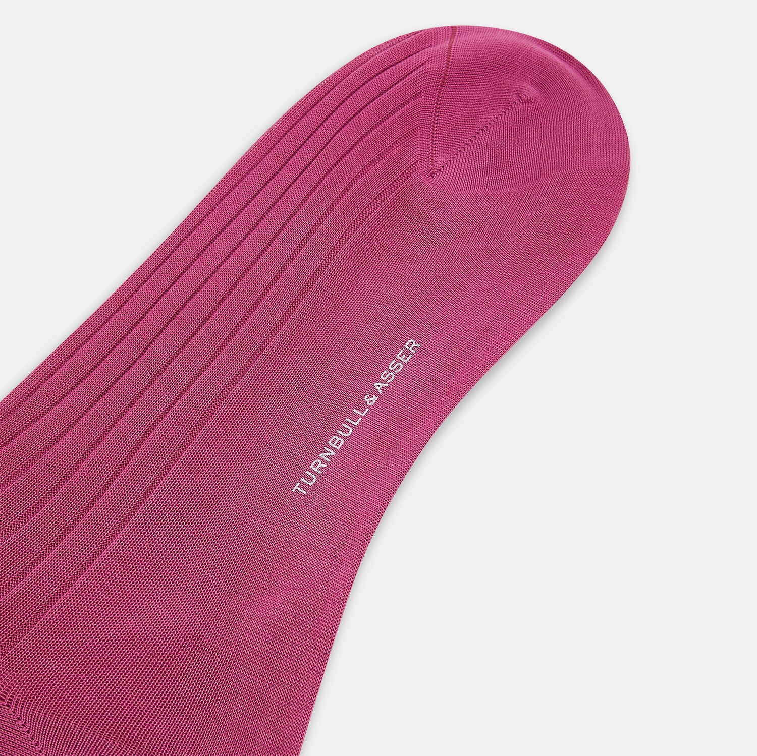 View 3 of product A single Turnbull & Asser Pink Long Sock is shown upright against a plain white background.