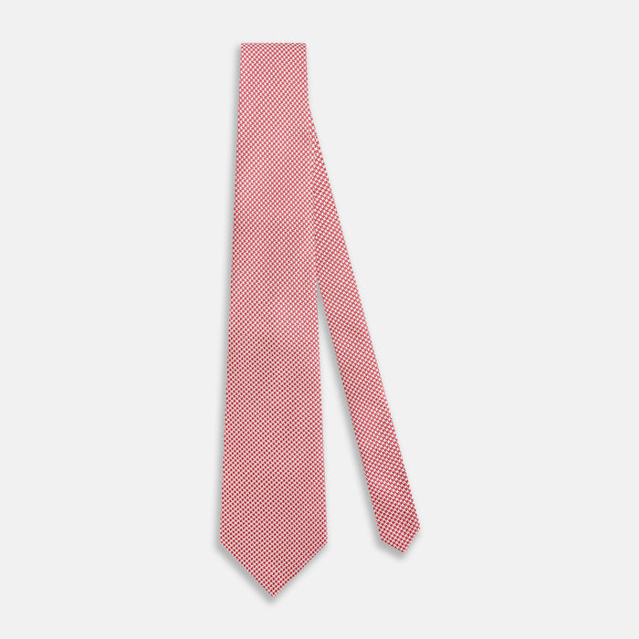 Pink and white Hounstooth Silk Tie Image 1