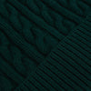 View 2 of product The Forest Green Cable Knit Cashmere Beanie by Turnbull & Asser features a chunky texture and thick ribbed fold-over cuff, shown on a plain white background.