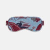 View 1 of product The Blue Bloomsbury Jacquard Cashmere Lined Sleep Mask and Bag by Turnbull & Asser features a blue and red abstract floral pattern, elastic strap, and is shown on a plain white background.